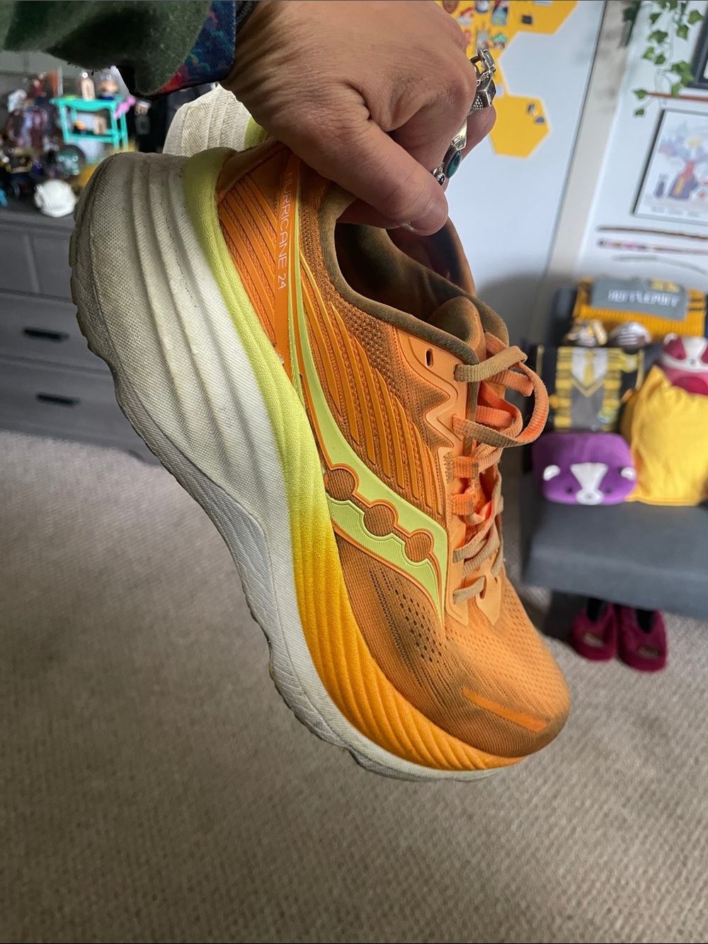 Saucony Hurricane 24 Orange and Yellow Women's Stability Running Shoes
